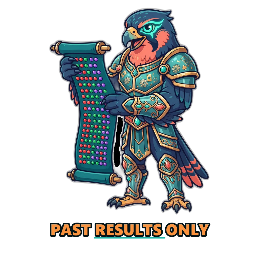 Horus eye scanning a scroll of past colour prediction results
