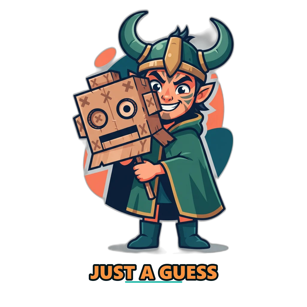 Loki hiding behind a robot prediction bot mask