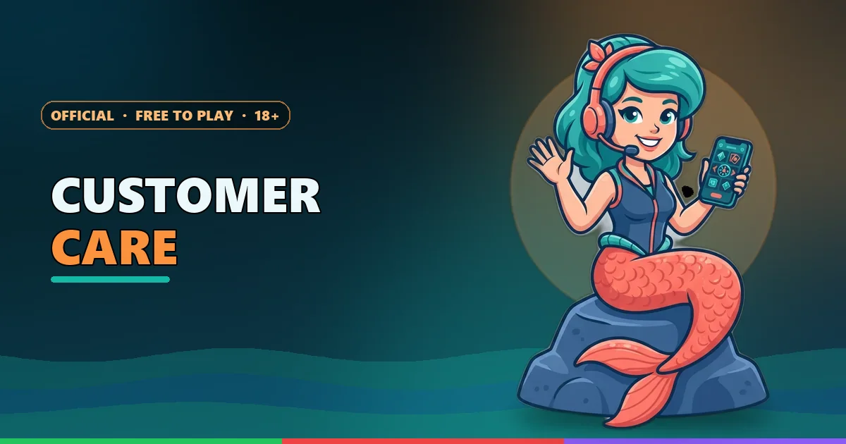 Mermaid mascot with a coral headset for the Sagar Club customer care guide