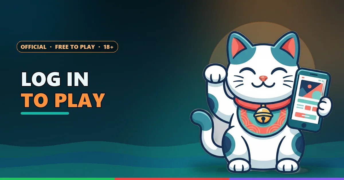 Lucky cat mascot with a phone sign-in screen for the Sagar Club log-in page