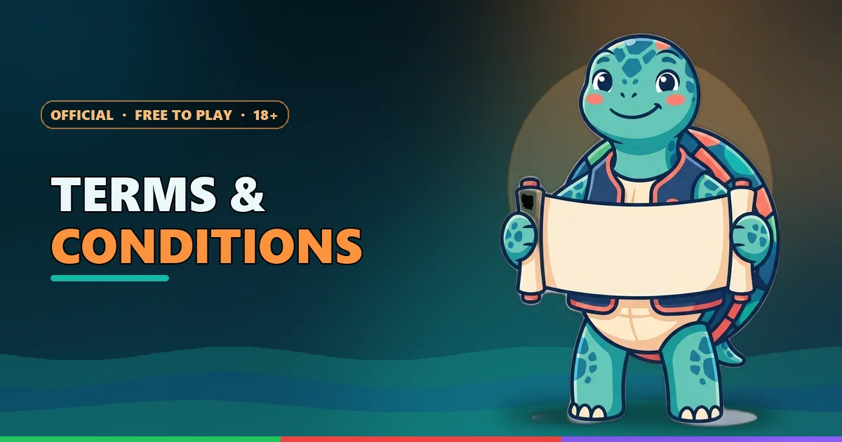 Sea turtle mascot holding a scroll for the Sagar Club terms and conditions